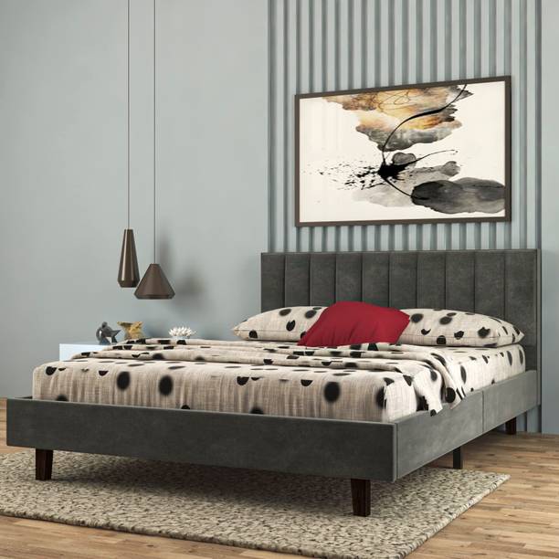 Suncrown Furniture Sheesham Wood Queen Size Without Storage Double Bed/Cot/Palang Upholstered Bed Solid Wood Queen Bed