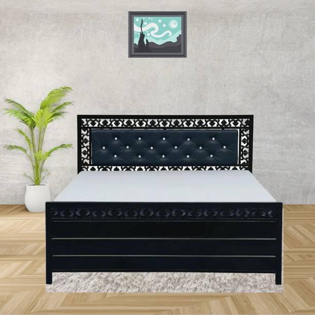 HomeHub Furniture Quent ( 6X6 ) Metal Double Hydraulic Bed From Bedroom with Storage Box Metal King Box, Hydraulic Bed