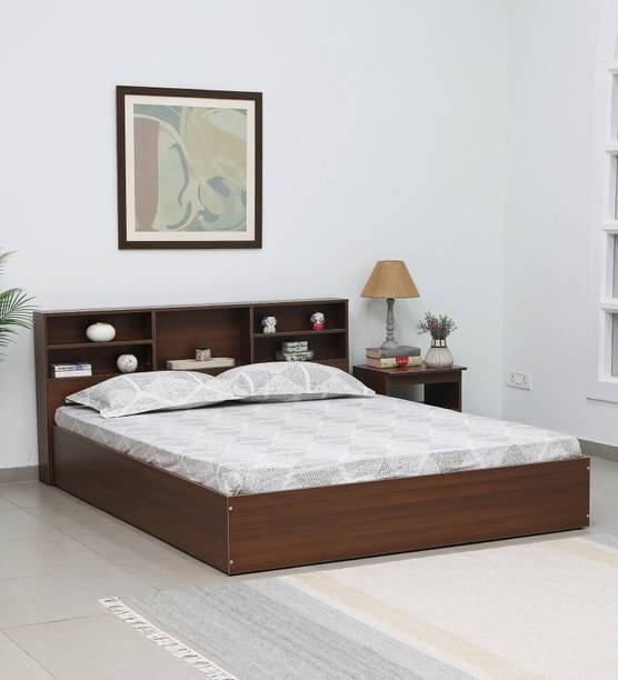 Mintwud From Pepperfry Seto Wooden Queen Bed/Wooden Cot/Bed With Storage For Home Engineered Wood Queen Hydraulic Bed