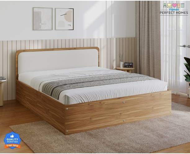 Flipkart Perfect Homes Dunzo Engineered Wood Queen Hydraulic Bed, 186 cm x 156 cm (6.1 ft x 5.12 ft)