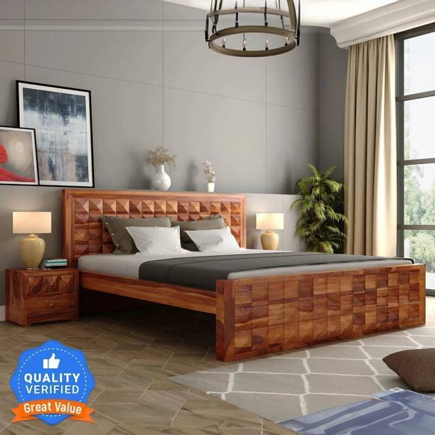 Flipkart Perfect Homes Sheesham Solid Wood Queen Bed