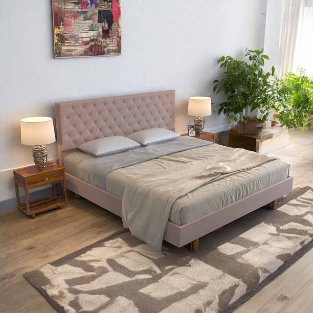DriftingWood King Size Bed Without Storage | Wooden Double Bed Engineered Wood King Bed
