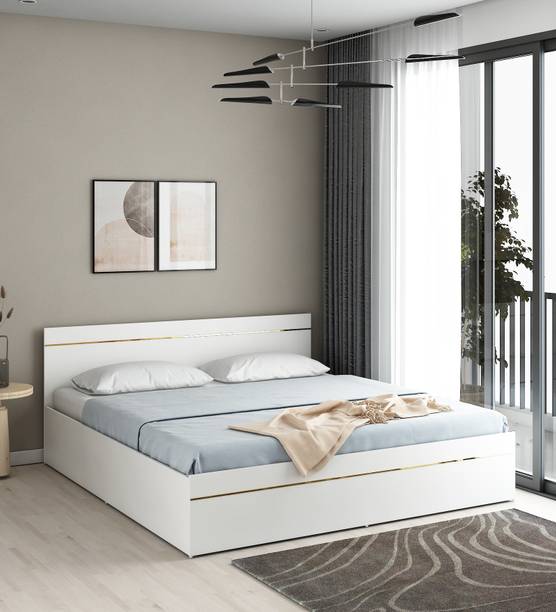 A GLOBIA CREATIONS Kane Engineered Wood Queen Box Bed