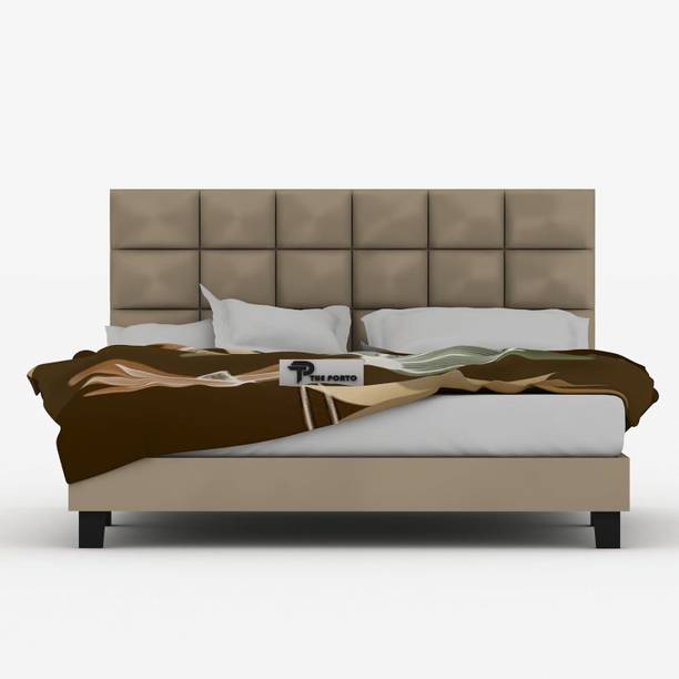 KDDecor Upholestery Premium Fabric Cot for Home- 6.5 X 5 Ft Bed Engineered Wood Queen Bed