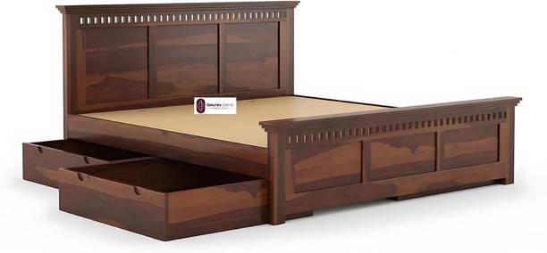 Gouravgenics Handicraft Royal Queen Storage Bed Solid Wood Queen Box, Drawer Bed, 208 cm x 163 cm (6.82 ft x 5.35 ft)