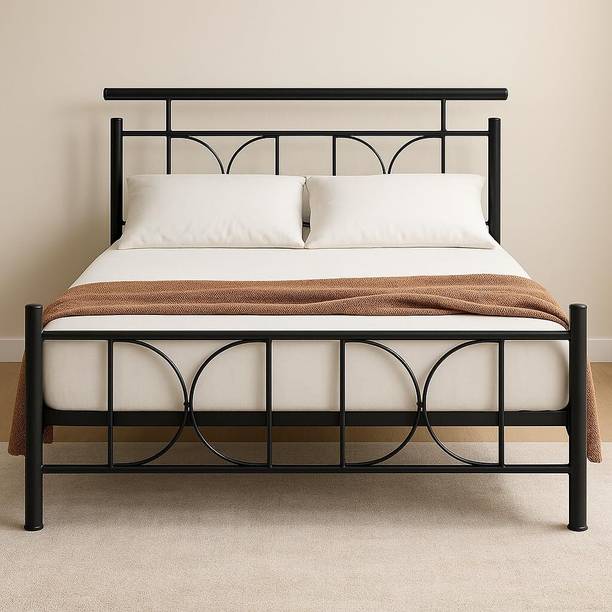 Royal Interiors Mexo Metal Single Size Bed Without Storage Metal Single Bed, 91.4 cm x 91.4 cm (3.0 ft x 3.0 ft)