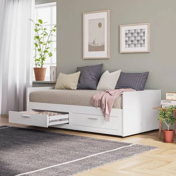 Wakefit Norma Engineered Wood Single Drawer Bed, 91.5 cm x 205 cm (3.0 ft x 6.73 ft)