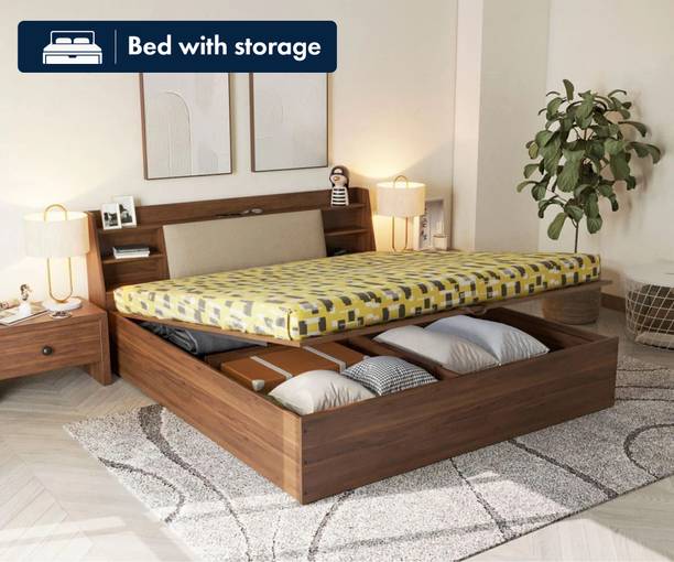 Wakefit Leo Engineered Wood King Hydraulic Bed, 223 cm x 191 cm (7.32 ft x 6.27 ft)