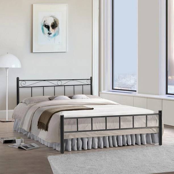 Anishwar London Wrought Iron Metal Queen Bed