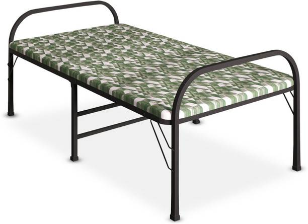 FURNIMAX Folding Bed Portable Single Charpai Khatiya Bed for Sleeping Metal Single Bed