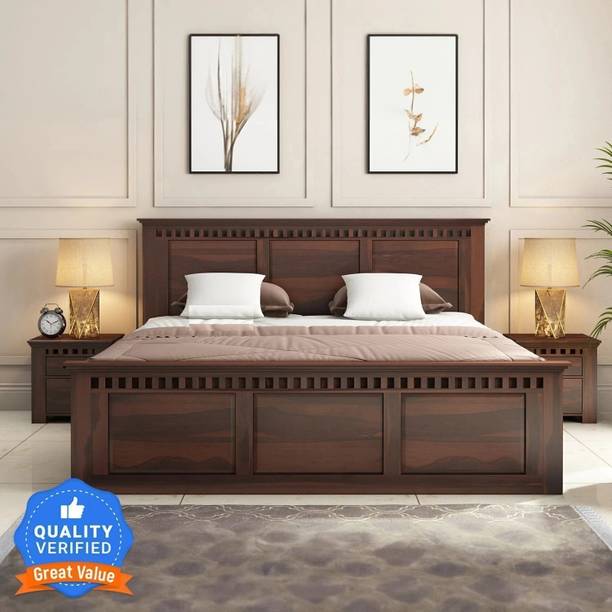 Flipkart Perfect Homes A beautiful Kuber king size bed with storage for living room sheesham wood cot Solid Wood King Box Bed
