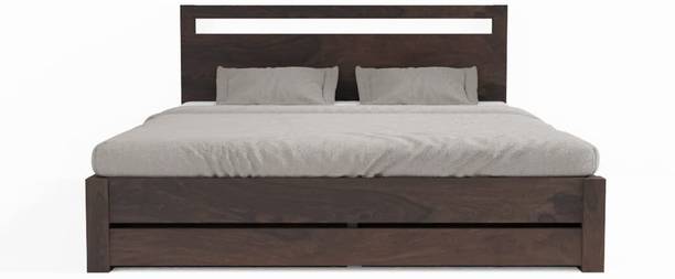 WOODENJOY Sheesham Wood Bed/Cot For Bedroom/Wooden Palaung With Storage For Home Solid Wood Queen Drawer Bed