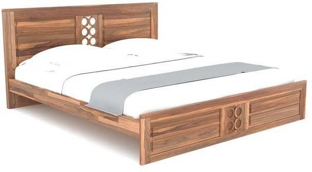 DECORWOOD DW Teak Queen Size Without Storage Sheesham Wood Bed for Bedroom Solid Wood Queen Bed, 60 cm x 140 cm (1.97 ft x 4.59 ft)