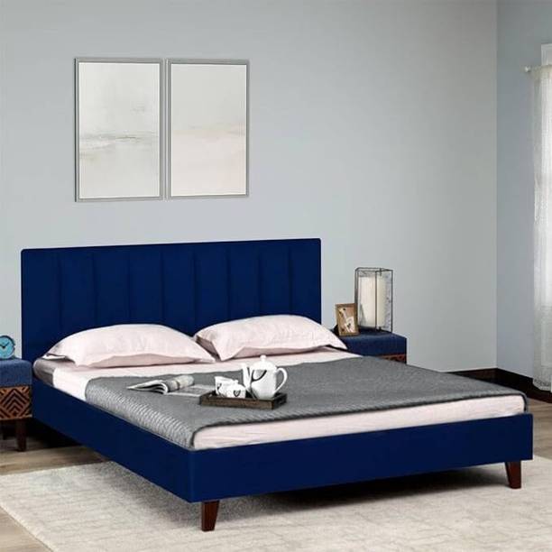 Flipkart Perfect Homes Fabric Upholstered Queen Size Bed with Headboard for Bedroom/Kids Room/Hotel Engineered Wood Queen Bed