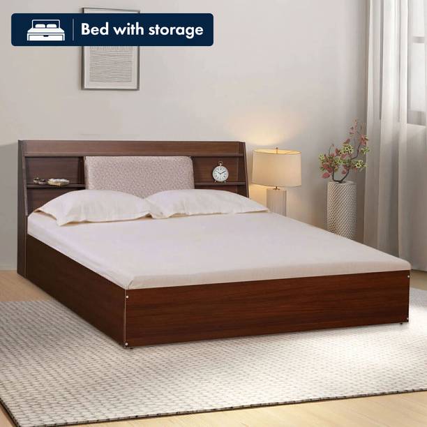 Mintwud from Pepperfry Tokyo Wooden Queen Bed/Wooden Cot/Palaung With Box Storage For Bedroom/Home Engineered Wood Queen Box Bed, 221 cm x 160 cm (7.25 ft x 5.25 ft)
