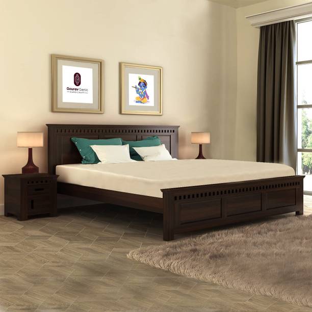 Gouravgenic Handicraft Rosewood (Sheesham) Solid Wood Queen Bed