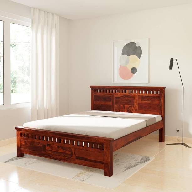 AMBICA WOODMART A Beautiful Solid Sheesham Wood Bed | Cot Bed | Bed For Bedroom Solid Wood Queen Bed