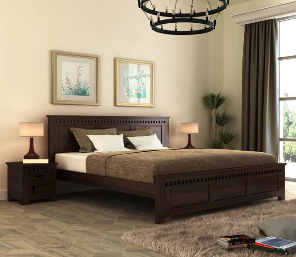 Bedroots Pure Sheesham King Size Bed Solid Wood King Bed, 208 cm x 190 cm (6.82 ft x 6.23 ft)