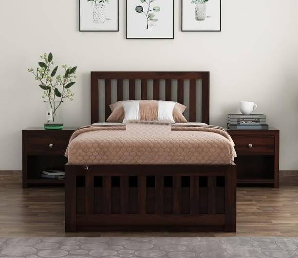 ADVIKA SRUSHTI Advika Luxora Kingsford Solid Wood Single Drawer Bed, 206 cm x 98 cm (6.76 ft x 3.22 ft)