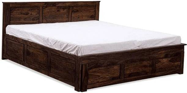 SAVITRIDECOR Sheesham Wood Bed For Bedroom/Wooden Cot/Palaung/Bed With Box Storage For Home Solid Wood Queen Box Bed