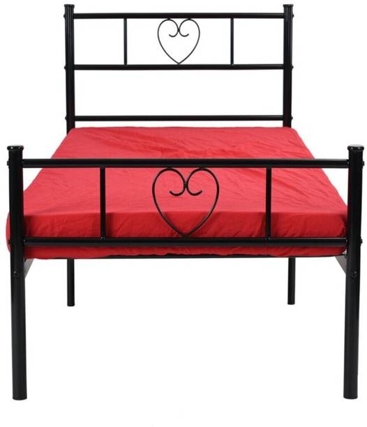Vibrant Interior Heart Black (6x4) Metal Double Bed