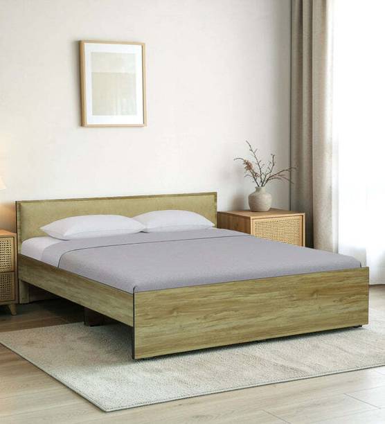 Ganpati Arts Wooden Bed for Bedroom/Hotel/Wooden Coted With Upholstered Headboard Engineered Wood King Box Bed, 210 cm x 81 cm (6.89 ft x 2.66 ft)