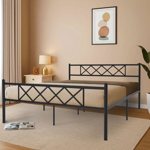 Flipkart Perfect Homes Vortex Style Metal Queen Bed, 206 cm x 155 cm (6.76 ft x 5.09 ft)