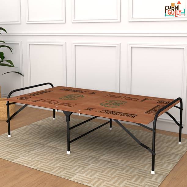 FurniGully Bharat Folding Cot Plywood Foldable Bed Single Home Cum Portable - PFB004 Engineered Wood Single Bed