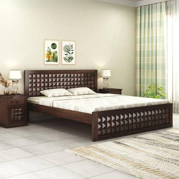 SONA ART & CRAFTS Solid Wood King Bed, 208.28 cm x 190.5 cm (6.83 ft x 6.25 ft)