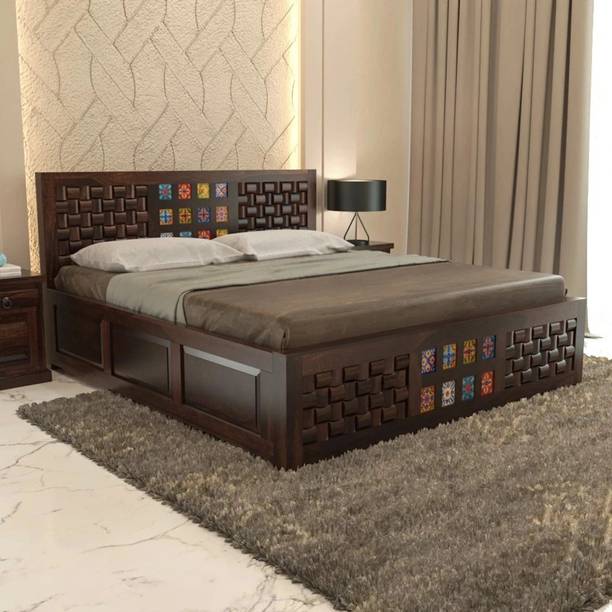 Devsignature Sheesham Wood Bed For Bedroom/Wooden Cot/Palaung/Bed With Storage For Home Solid Wood King Box Bed