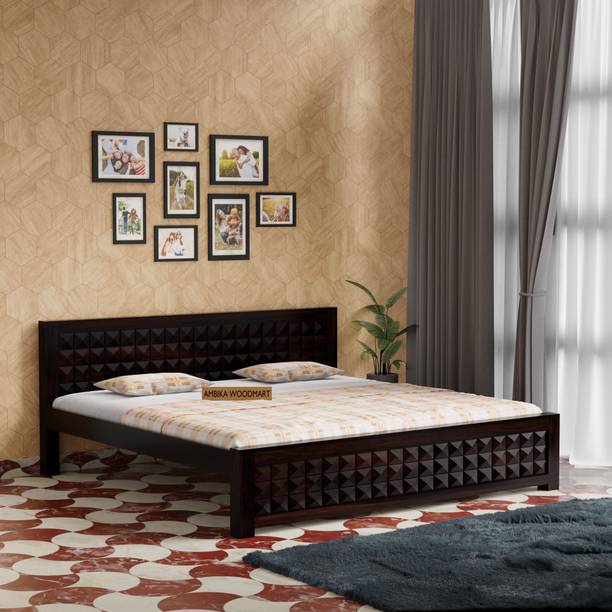 AMBICA WOODMART AMBICA WOODMART Shesham Wood Bed Solid Wood Queen Bed