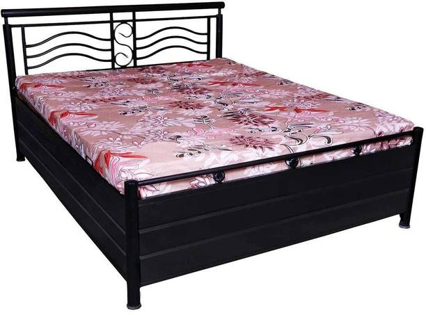 Zkazaa Metal Queen Size Bed with Storage for Bedroom, Furniture Double Bed for Home Metal Queen Box Bed