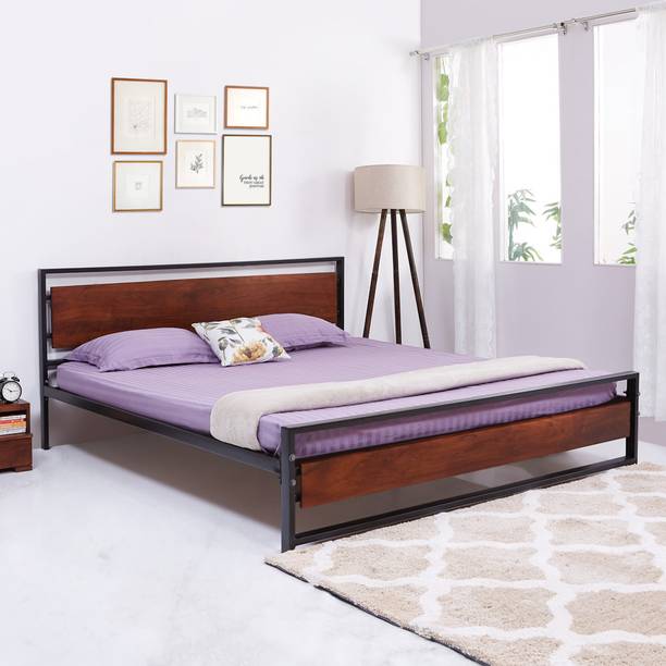 KATHGODAM FURNISHERS Daisy Upholstered King Bed with Storage Metal King Bed