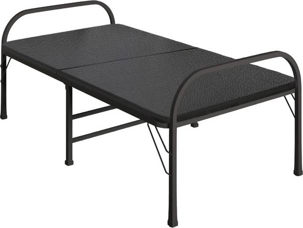FURNIMAX Foldable Bed for Guests Metal Single Bed