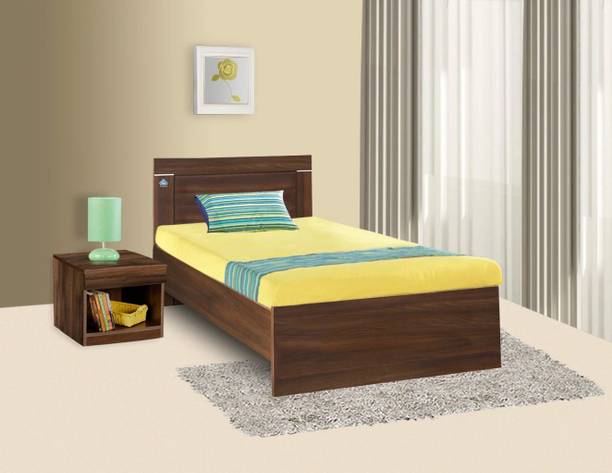 Delite Kom Treasure Single Bed | No Storage | Installation Included Engineered Wood Single Bed, 195.4 cm x 93.4 cm (6.41 ft x 3.06 ft)