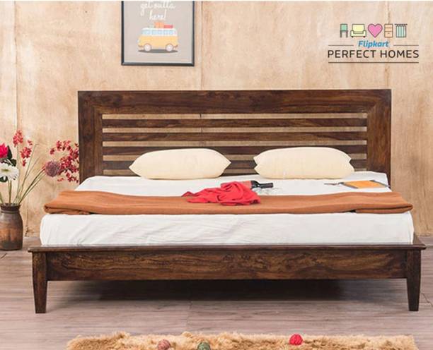 Flipkart Perfect Homes Sheesham Solid Wood King Bed, 194 cm x 209 cm (6.36 ft x 6.86 ft)