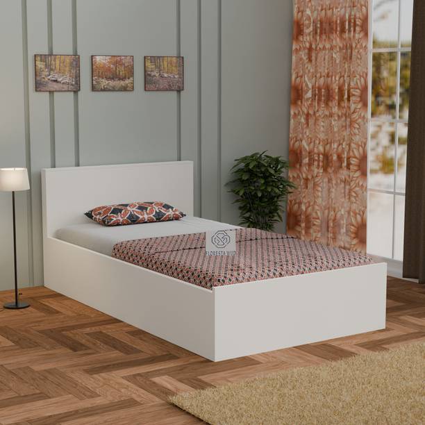Floresta Wud Engineered Wood Single Bed With Storage And Headboard For Bedroom | Engineered Wood Single Box Bed, 208.2 cm x 96.5 cm (6.83 ft x 3.17 ft)