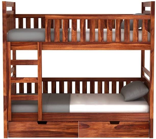 Mamta Home Furniture Sheesham Wood Swift Bunk Bed Without Storage For Kids/Kids Room Wooden Twin Bed Solid Wood Single Drawer Bed