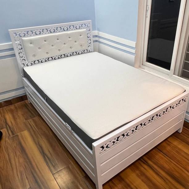 Zkazaa Double Bed Furniture with Hydraulic Storage,Powder Coating,Queen Size, 5x6ft Metal Queen Box Bed