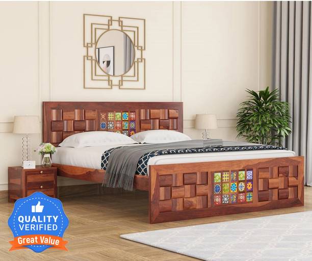 Flipkart Perfect Homes Solid Wood Queen Bed, 213.36 cm x 160.02 cm (7.0 ft x 5.25 ft)
