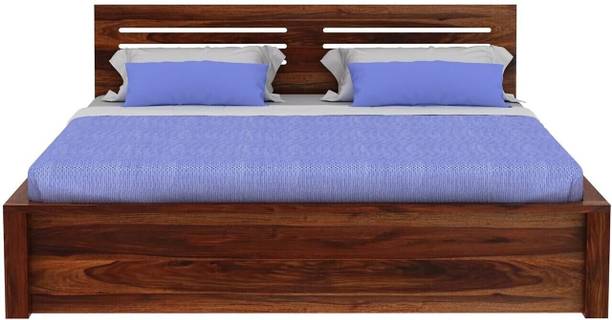 WOODENJOY Sheesham Wood Bed/Wooden Queen Bed/Wooden Bed/Cot With Box Storage For Home Solid Wood Queen Box Bed