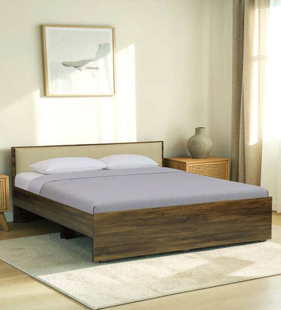 Ganpati Arts Wooden Bed for Bedroom/Hotel/Wooden Coted With Upholstered Headboard Engineered Wood King Box Bed, 210 cm x 81 cm (6.89 ft x 2.66 ft)