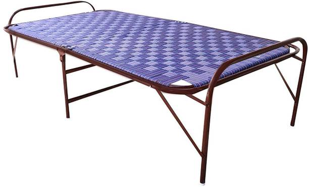 India wood mart Double Pipe Folding Bed Size 36 X 72 | Folding Bed for Sleeping Purpose Metal Single Bed