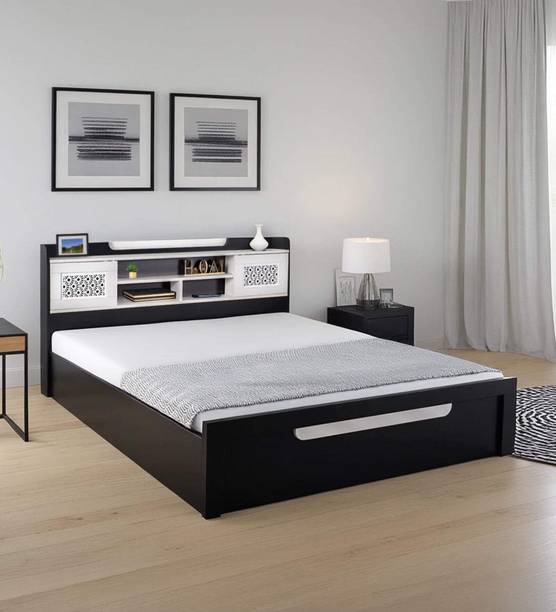 Mintwud from Pepperfry Fuji Wooden Queen Bed/Wooden Cot/Palaung With Hydraulic Storage For Bedroom Engineered Wood Queen Hydraulic Bed