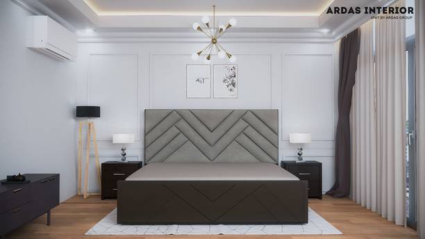 ardasinterior Solid Wood Double Box Bed Engineered Wood Double Hydraulic Bed