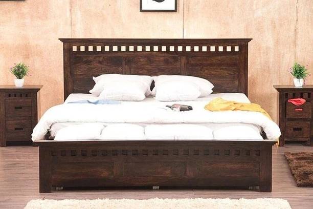 SAVITRIDECOR Sheesham Wood Bed For Bedroom/Wooden Cot/Palaung/Bed Without Storage For Home Solid Wood King Drawer Bed