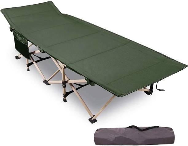 Samusagya Folding Camping cot with storeg beg Metal Single NA Bed