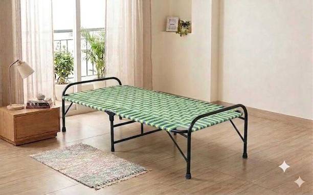 Malik Enterprises Folding Cot Single Bed Metal Frame Sleeping Cot Heavy Duty Foldable Charpai Metal Single Bed, 180 cm x 90 cm (5.91 ft x 2.95 ft)