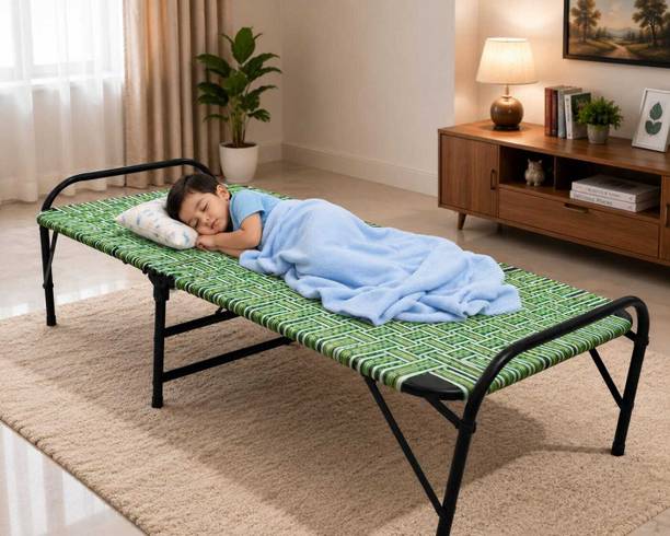 StarCollection Folding single bed Metal Single Bed, 152 cm x 75 cm (4.99 ft x 2.46 ft)