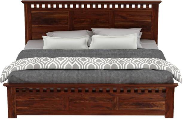 WoodLab Sheesham Wood Queen Bed/Wooden Cot/Wooden Bed Without Storage Bed For Bedroom Solid Wood Queen Bed, 210.82 cm x 167.64 cm (6.92 ft x 5.5 ft)
